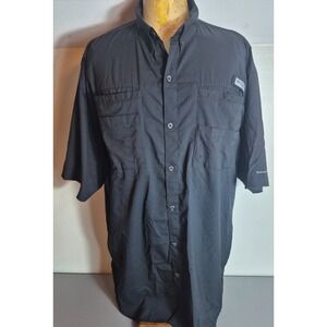 Columbia PFG Mens Short Sleeve Tamiami Fishing Shirt XXLT 2XLT Black